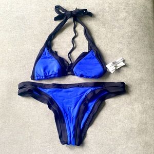 Seafolly bikini blue and black size S